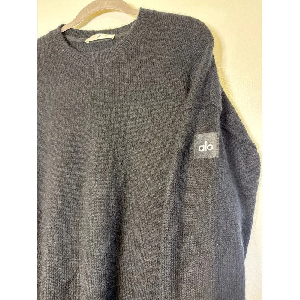 NEW Alo Yoga New Class Wool Cashmere Crewneck Sweater Black U3045R Small Luxury